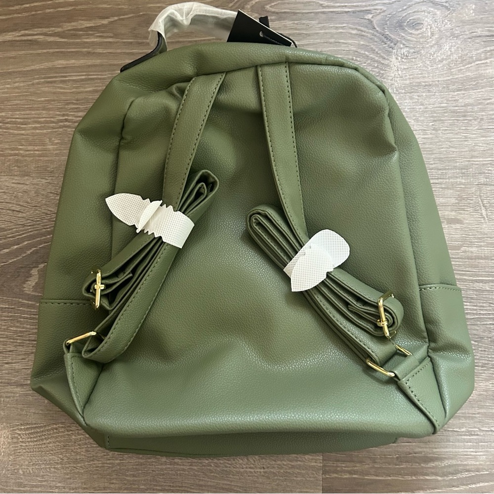 New London Fog Stella Pebble Sage Green Backpack with Gold Light Accents - Picture 7 of 10